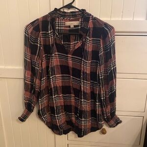 Loft Sparkle, Plaid Blouse